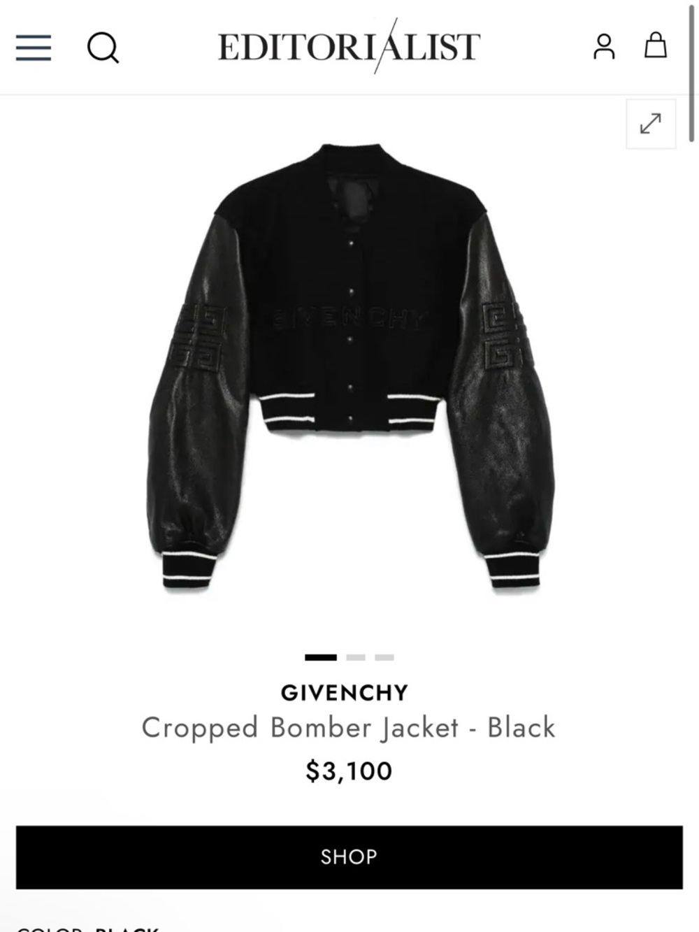 Givenchy Black & White Cropped Logo Bomber Jacket - Picture 8 of 8